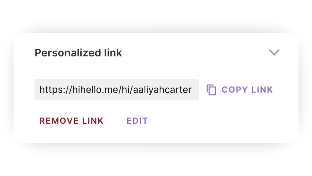 Create a custom link for your digital business card with HiHello Professional.